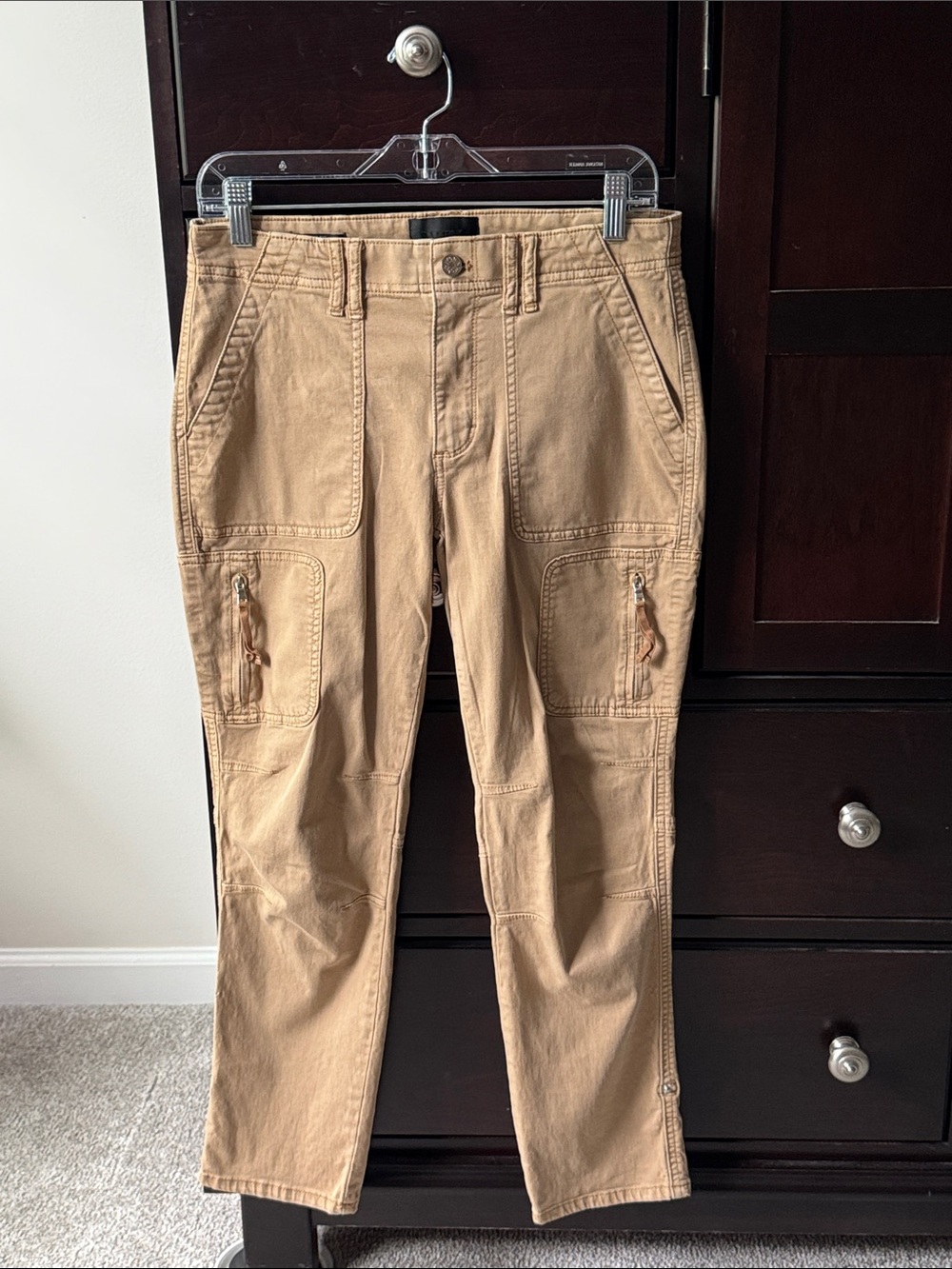 White House Black Market Cropped Tan Utility Pants